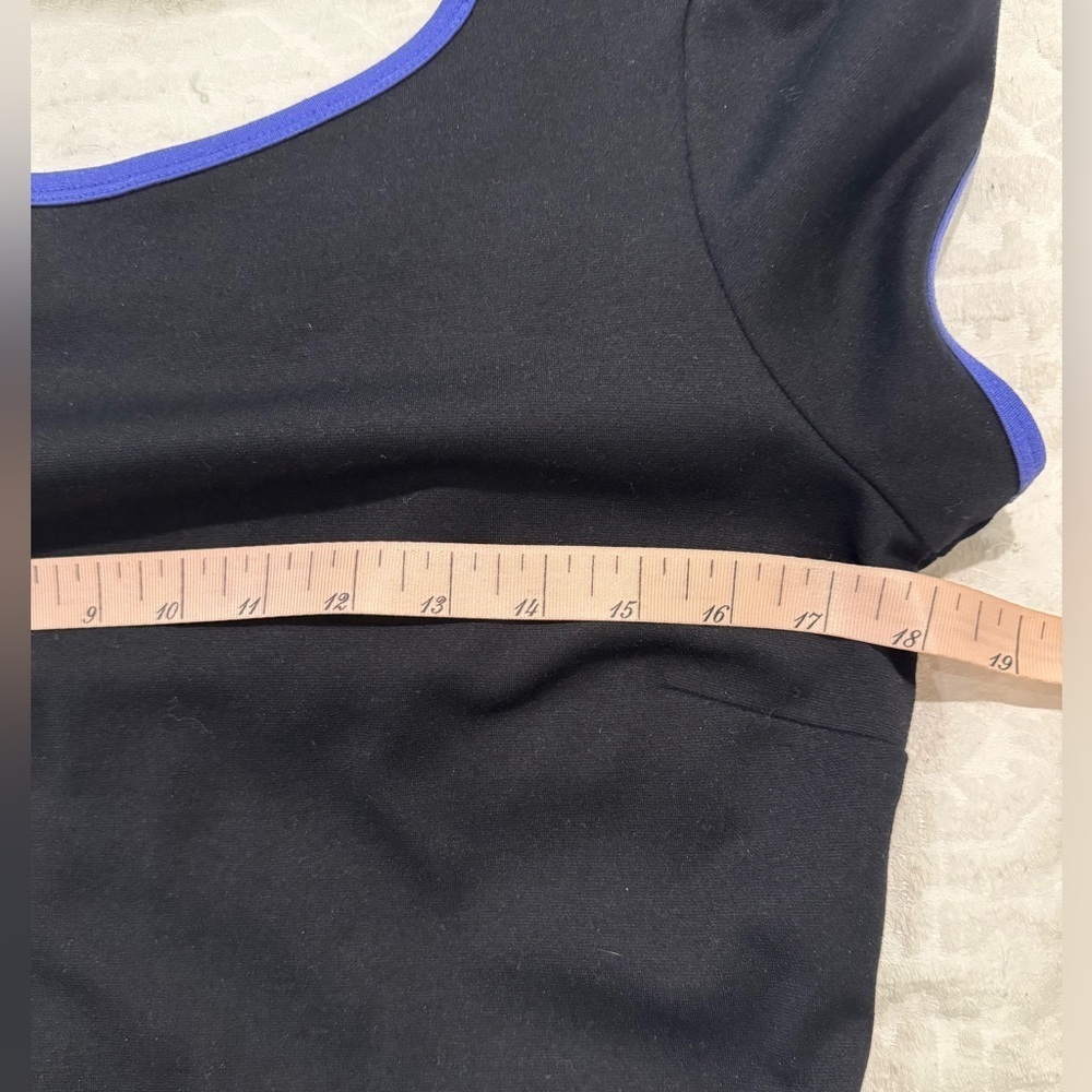 Juicy couture black fitted dress blue piping full low back zipper - Picture 4 of 9